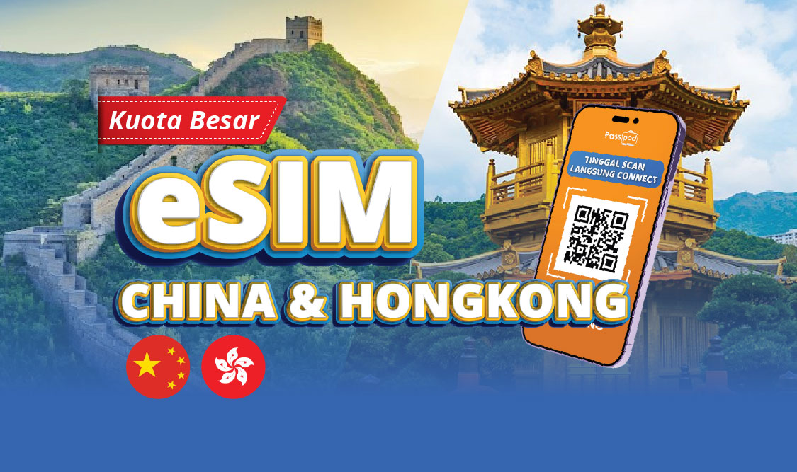 eSIM China & Hongkong  Paket Kuota Besar