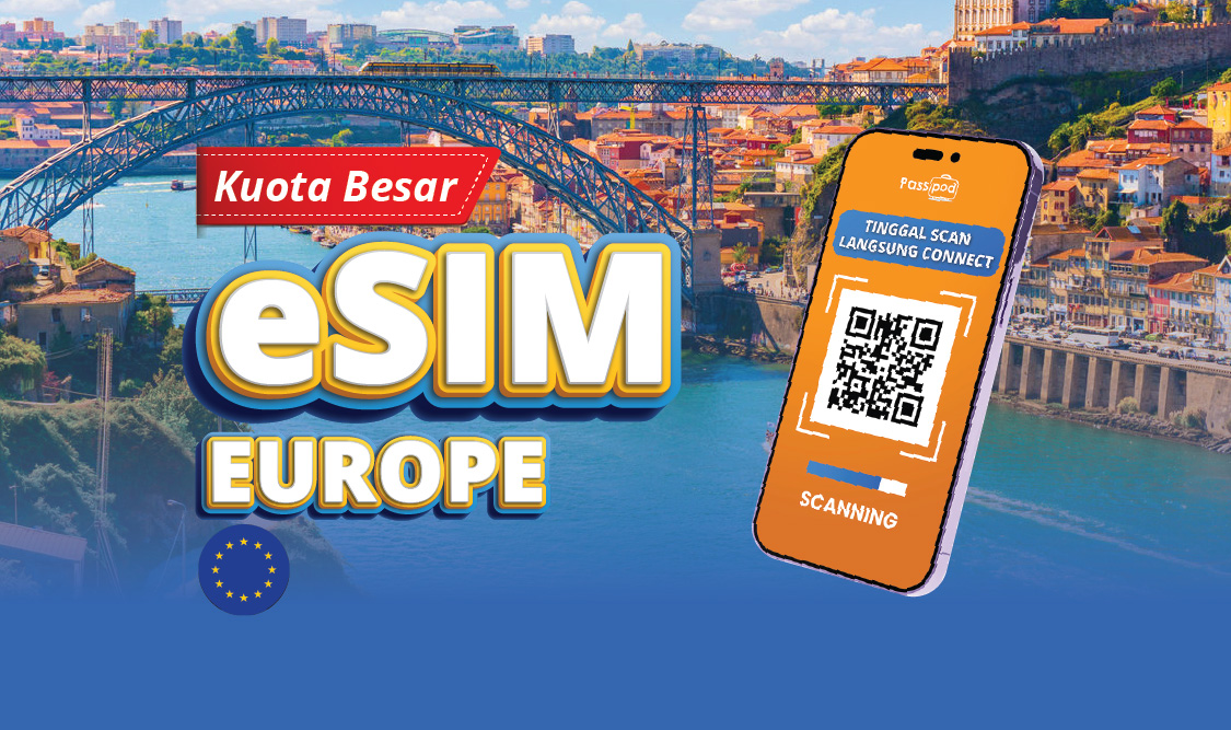 eSIM Eropa/Europe Paket Kuota Besar